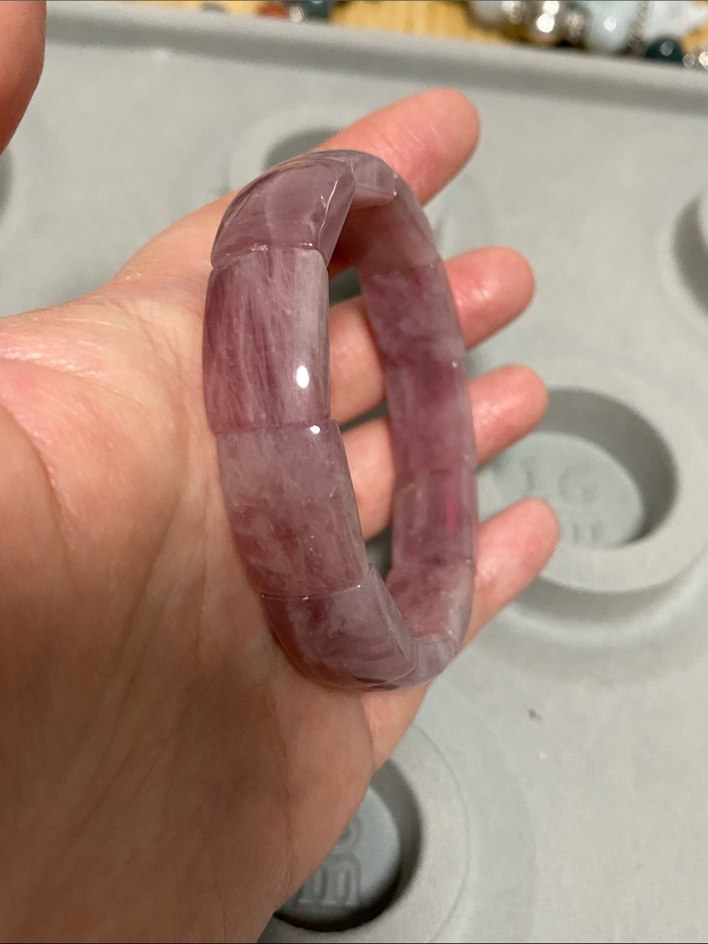 Pink Amethyst Soft Bangle Bracelet